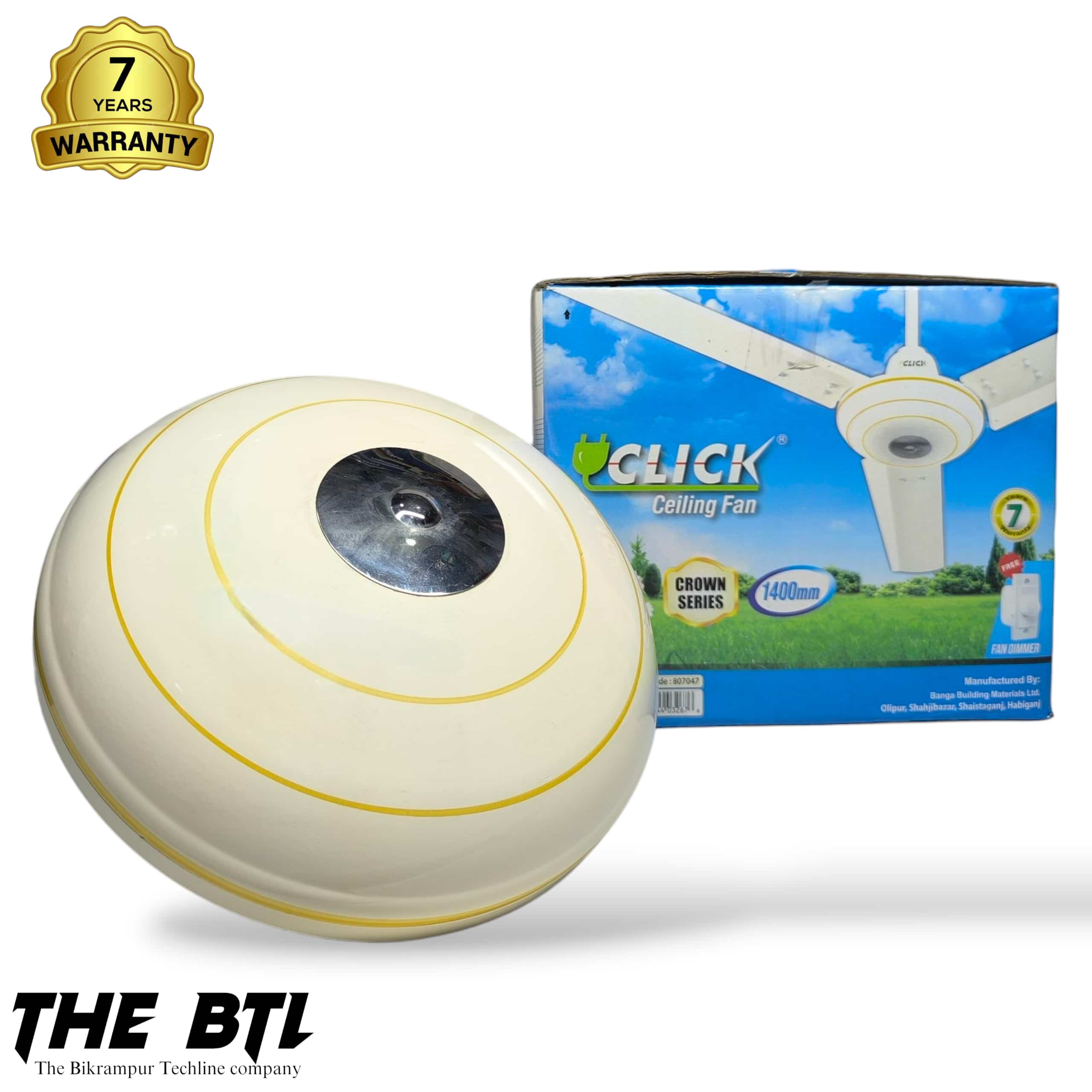 CLICK Crown Ceiling Fan 56" Ivory Gold