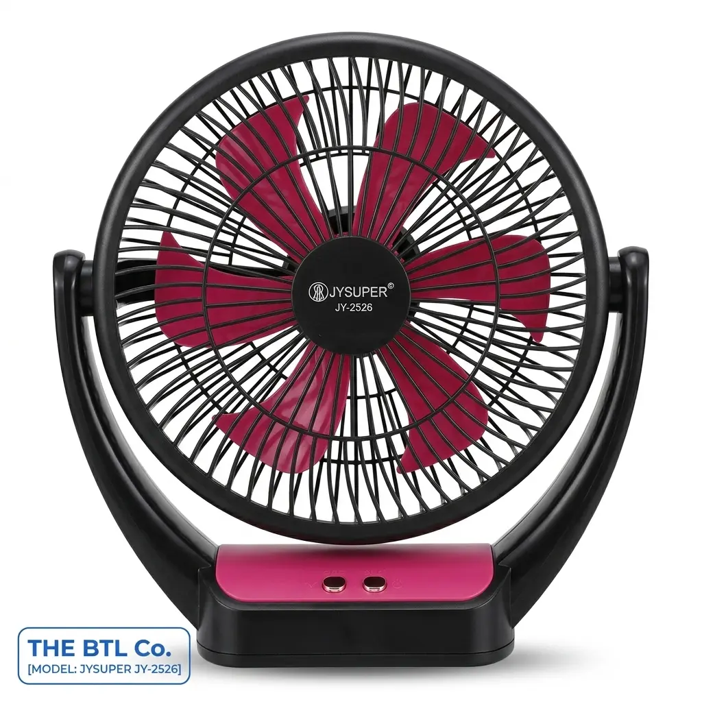 JYSUPER JY - 2526 Premium Rechargeable Fan (Black)