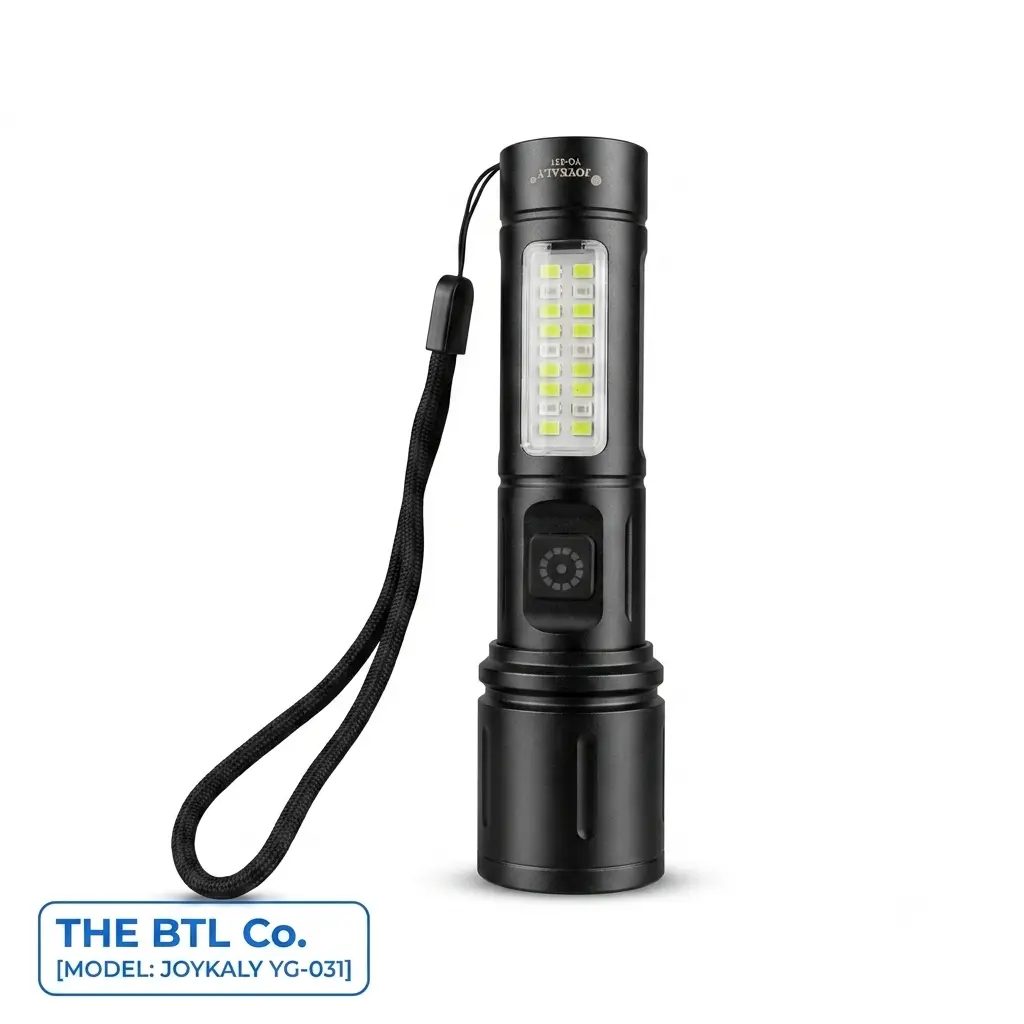 JOYKALY YG-031 Rechargeable LED Torch Light – 6 Mode, Zoom & Type-C Charging